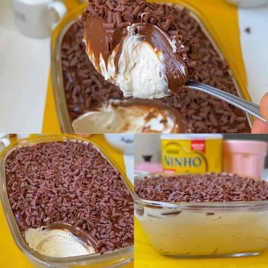 Mousse de leite ninho na travessa