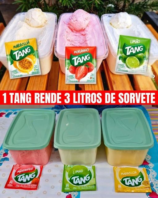 Sorvete Caseiro com Tang